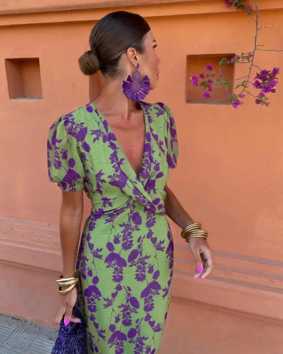 Abito Ritorto con Scollo a V - immagine 3