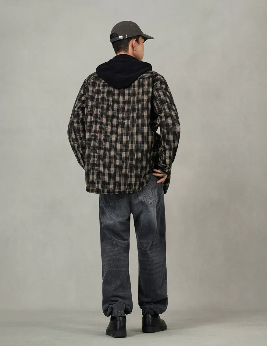 GIACCA A QUADRI CON RICAMO GABBIANO - EVISU - immagine 3