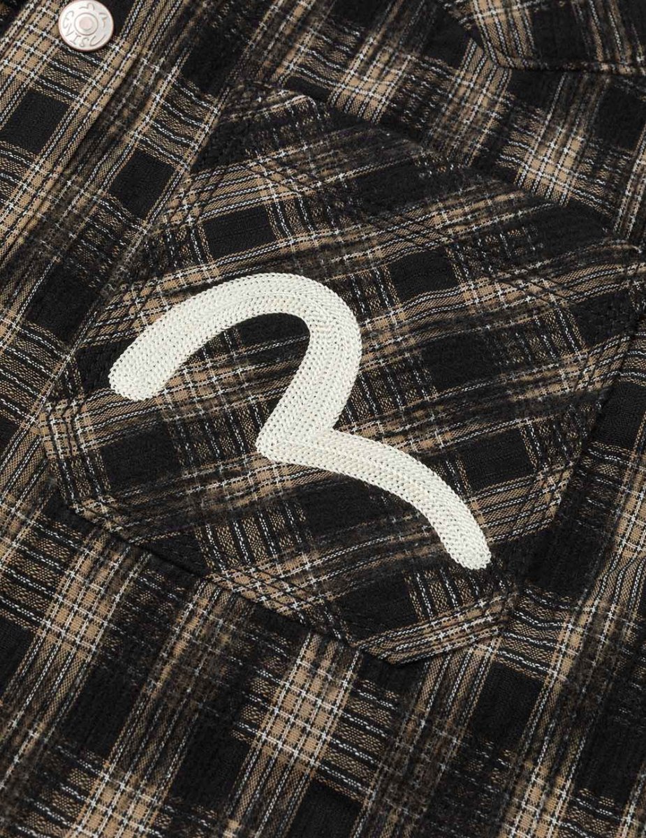 GIACCA A QUADRI CON RICAMO GABBIANO - EVISU - immagine 6