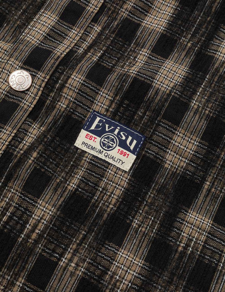 GIACCA A QUADRI CON RICAMO GABBIANO - EVISU - immagine 7