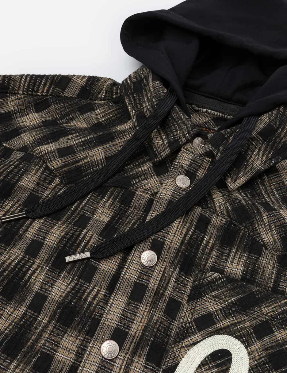 GIACCA A QUADRI CON RICAMO GABBIANO - EVISU - immagine 9