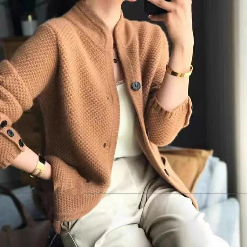 Amelise - Cardigan a Collo Alto Caldo e Stile Donna - immagine 3