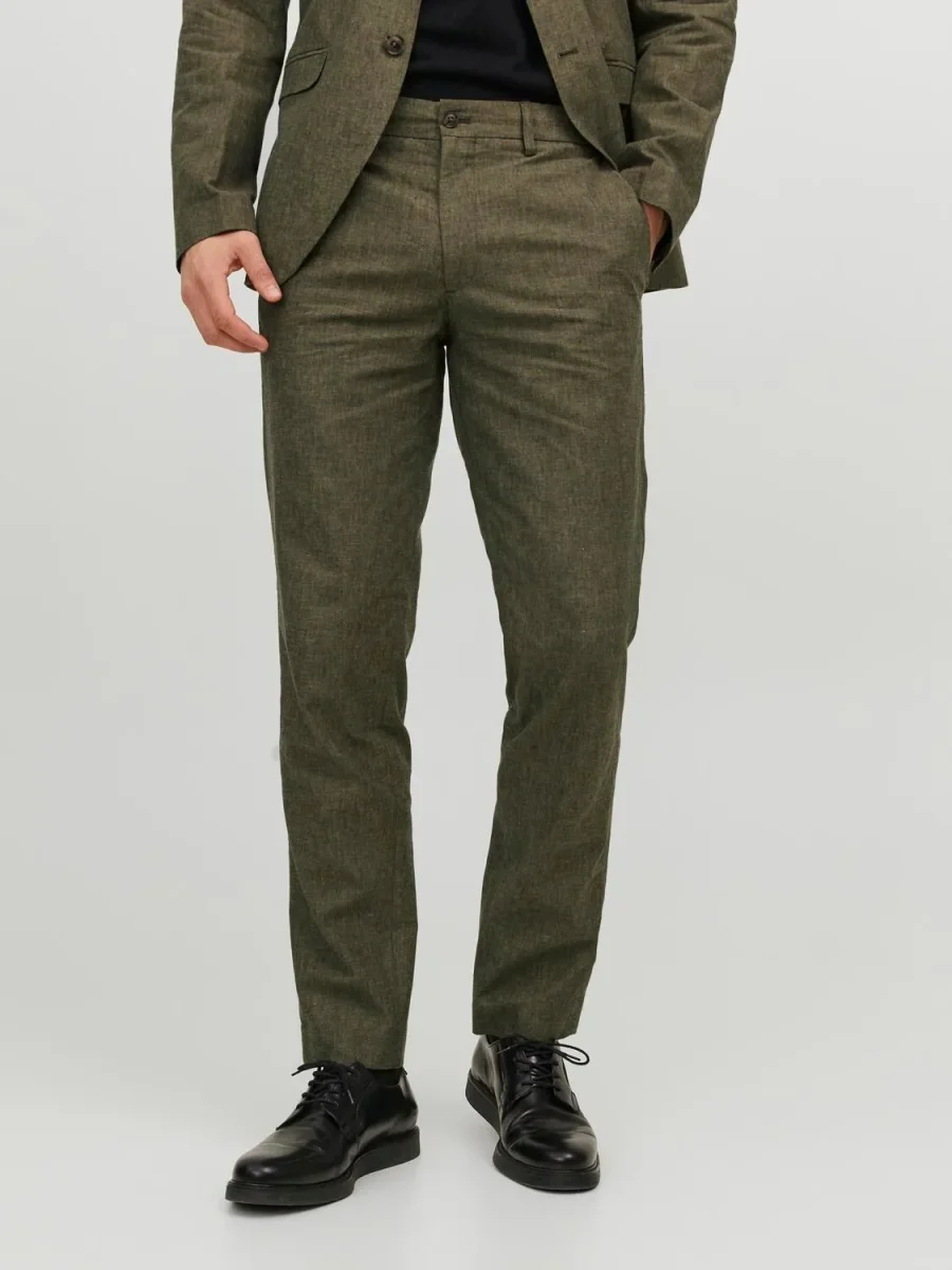 Pantaloni Slim in lino Jack&Jones verde - immagine 2