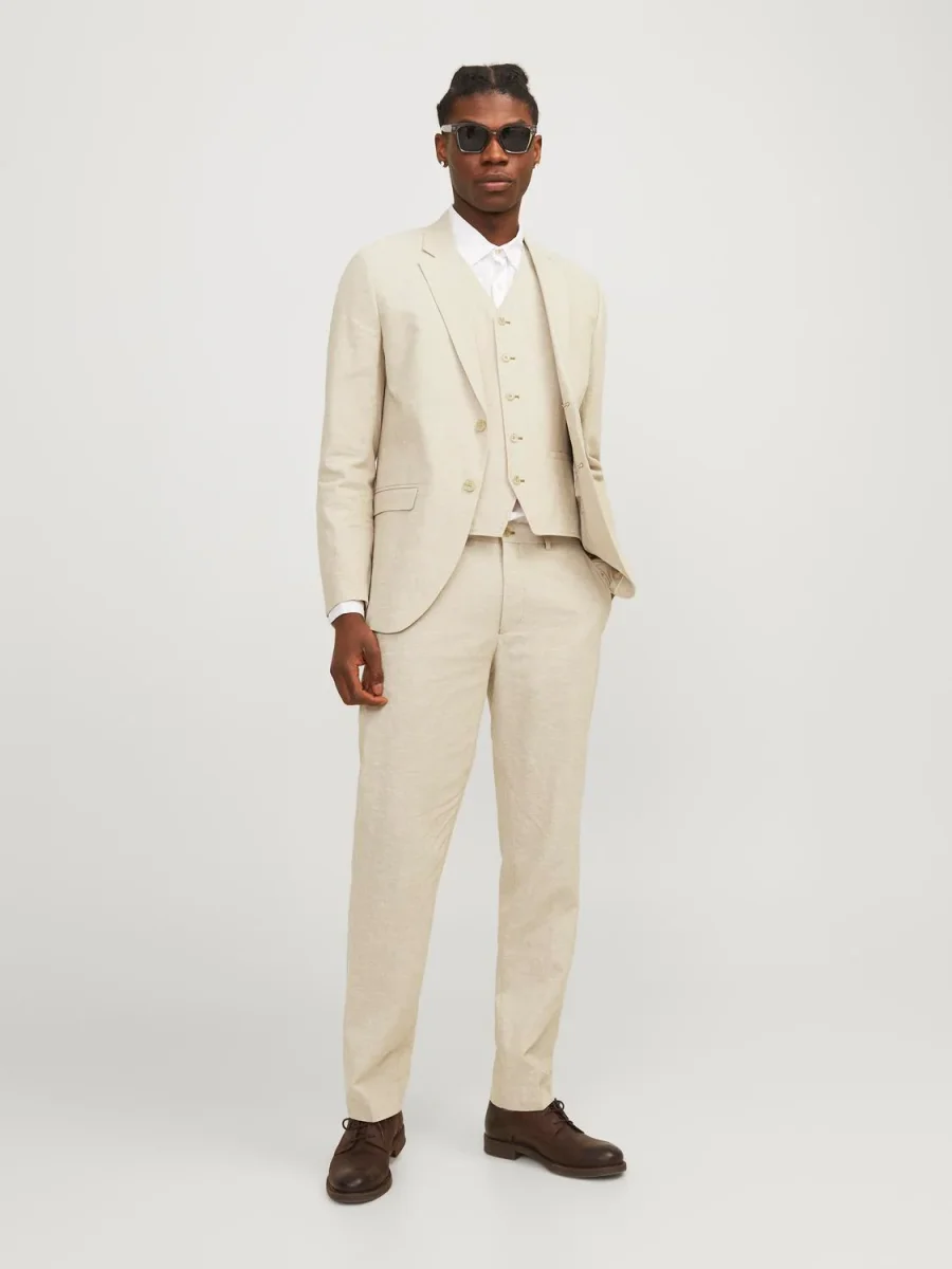 Pantaloni Slim in lino Jack&Jones sabbia - immagine 4