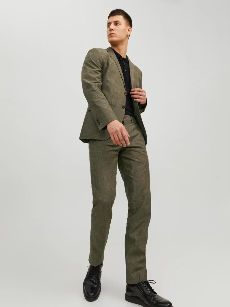 Pantaloni Slim in lino Jack&Jones verde - immagine 5
