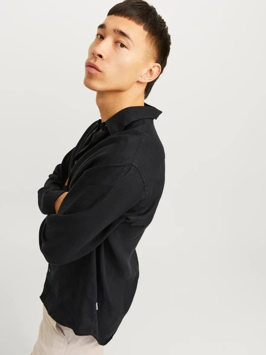Camicia in lino Jack&Jones nero - immagine 4