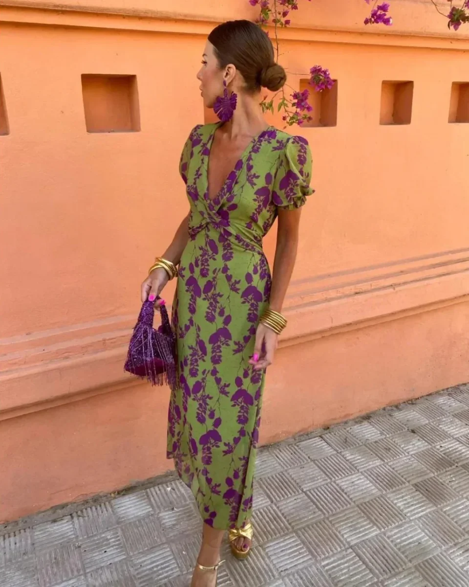 Abito Ritorto con Scollo a V - immagine 6