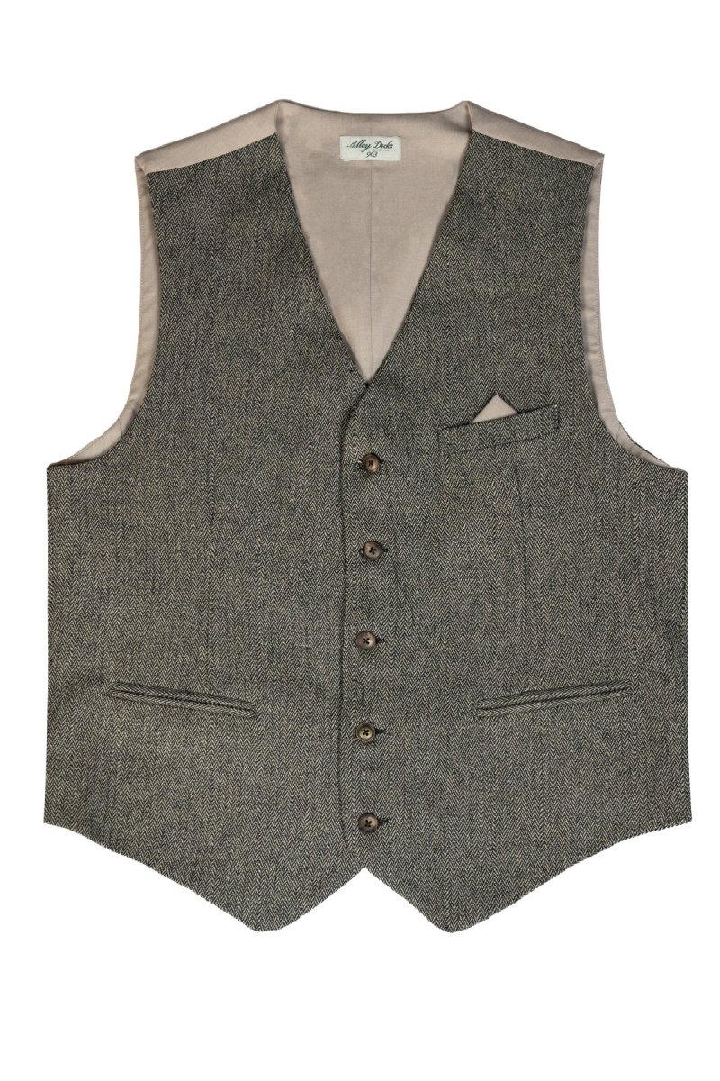 GILET TRAMA SPINA DI PESCE - ALLEY DOCKS - immagine 2