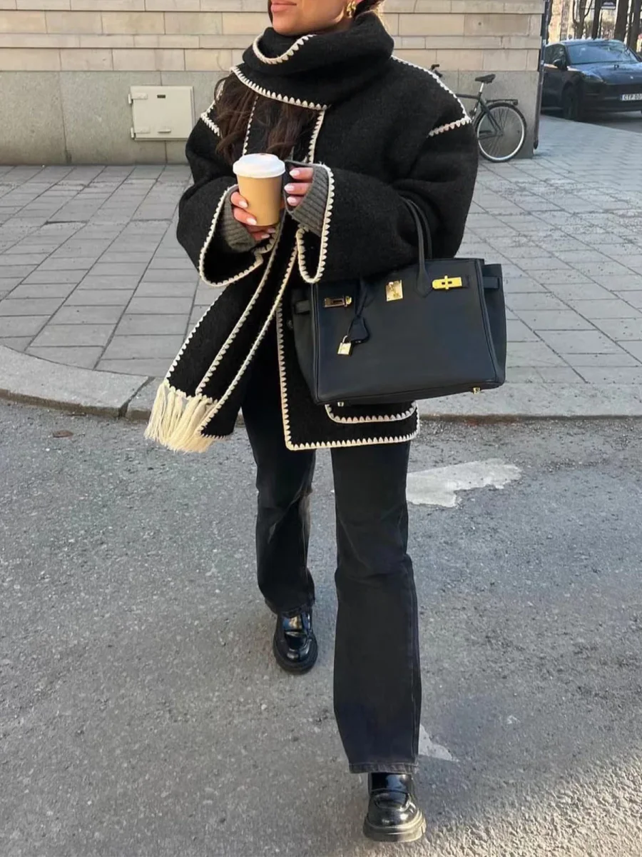 Eleanor | Giacca a Contrasto Con Bordo a Sciarpa - immagine 3