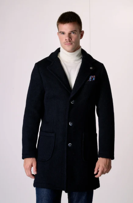 CAPPOTTO MONOPETTO CON FODERA INTERNA E POCHETTE IN TESSUTO - V2 - immagine 2