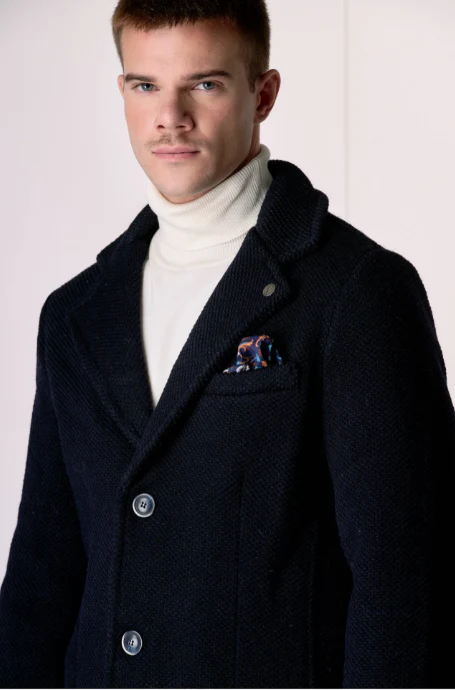 CAPPOTTO MONOPETTO CON FODERA INTERNA E POCHETTE IN TESSUTO - V2 - immagine 5