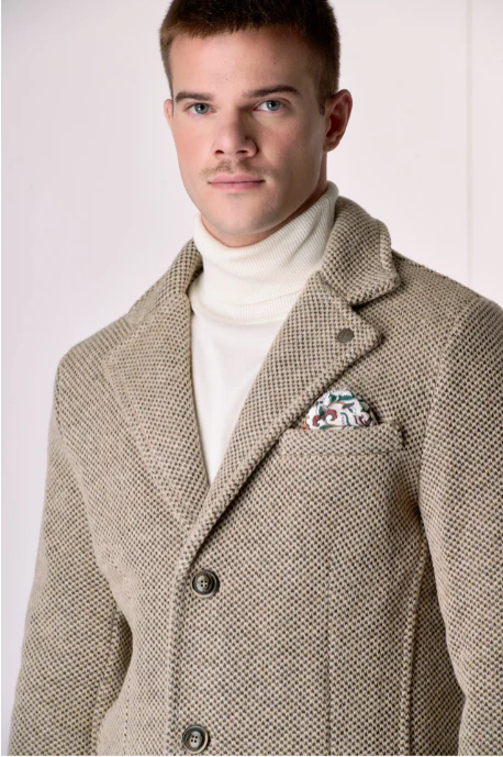 CAPPOTTO MONOPETTO CON FODERA INTERNA E POCHETTE IN TESSUTO - V2 - immagine 3