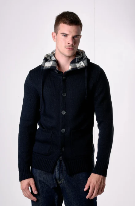 CARDIGAN CAPPUCCIO OSLO CON INTERNO IN TESSUTO - V2 - immagine 4