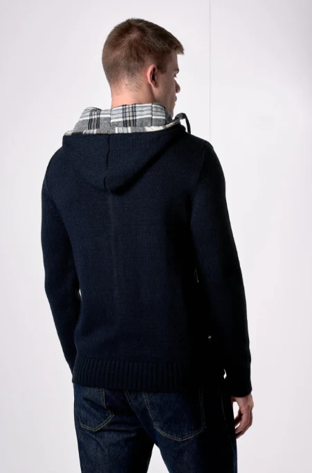 CARDIGAN CAPPUCCIO OSLO CON INTERNO IN TESSUTO - V2 - immagine 5