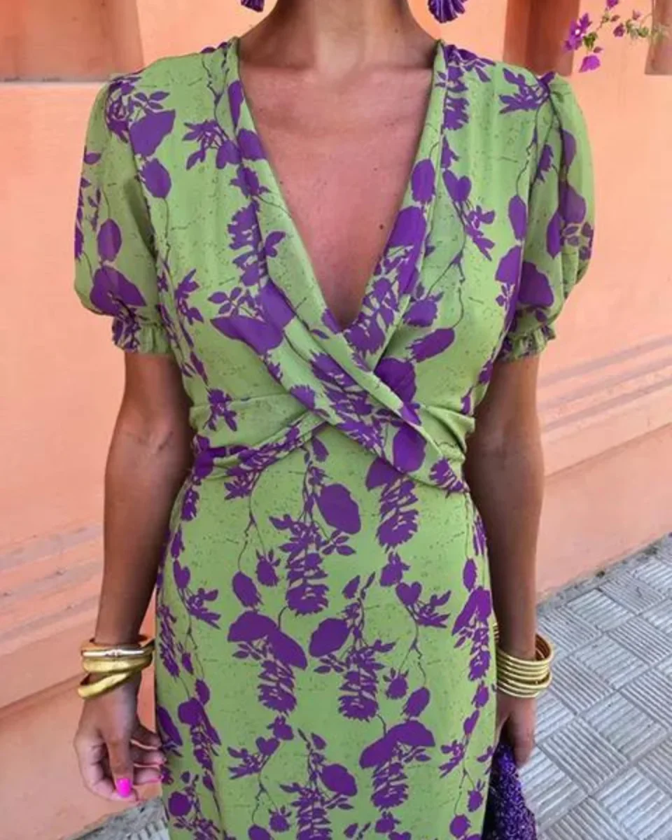 Abito Ritorto con Scollo a V - immagine 2