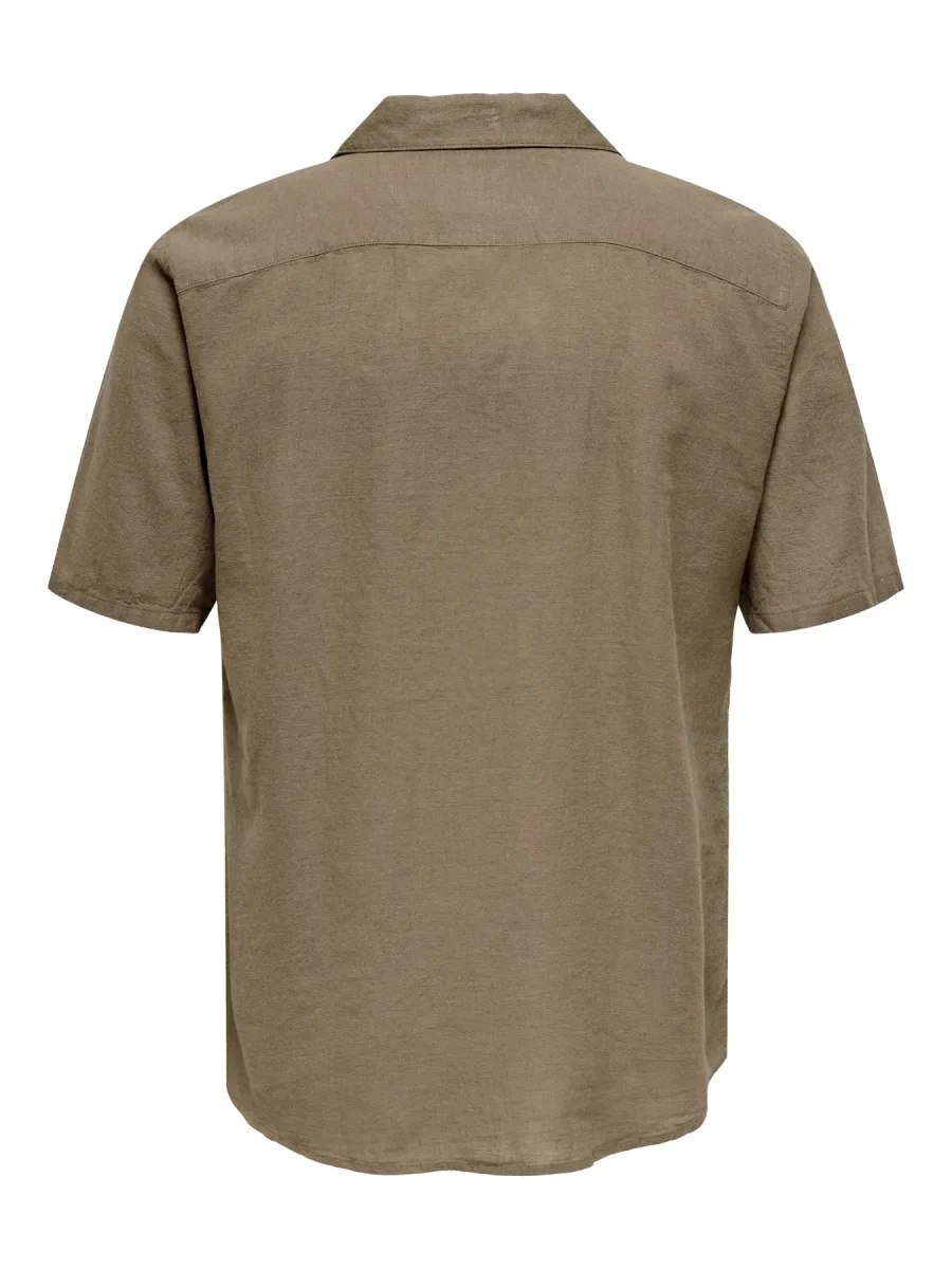 CAMICIA MISTO LINO MANICA CORTA - ONLY&SONS - immagine 8