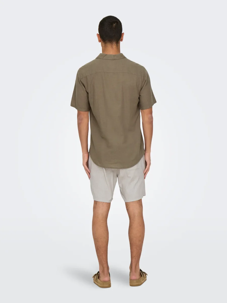 CAMICIA MISTO LINO MANICA CORTA - ONLY&SONS - immagine 3