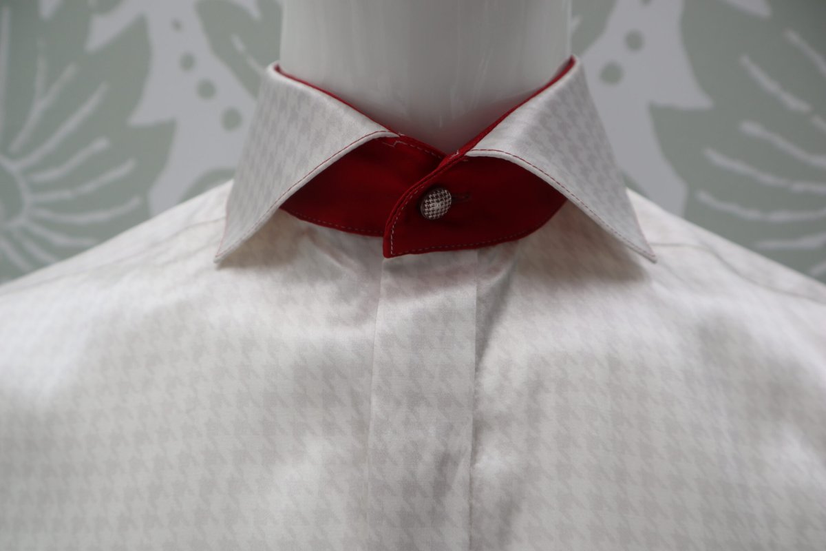 Camicia da uomo bianca grigia a quadri PITAGORA - immagine 3