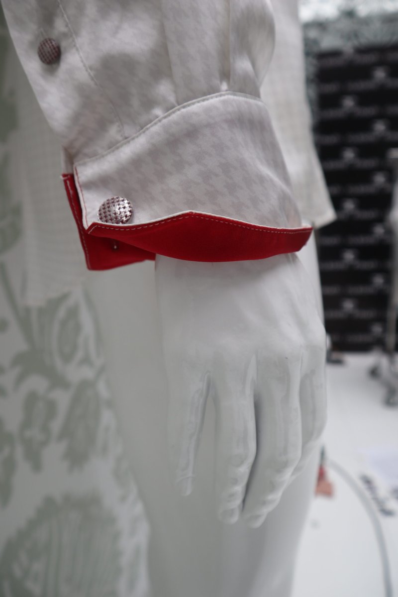 Camicia da uomo bianca grigia a quadri PITAGORA - immagine 4