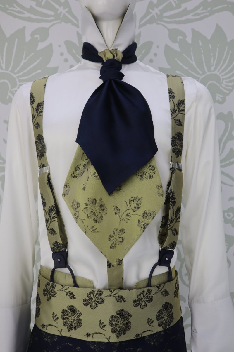 Plastron da sposo oro blu e nero CICERONE - immagine 2