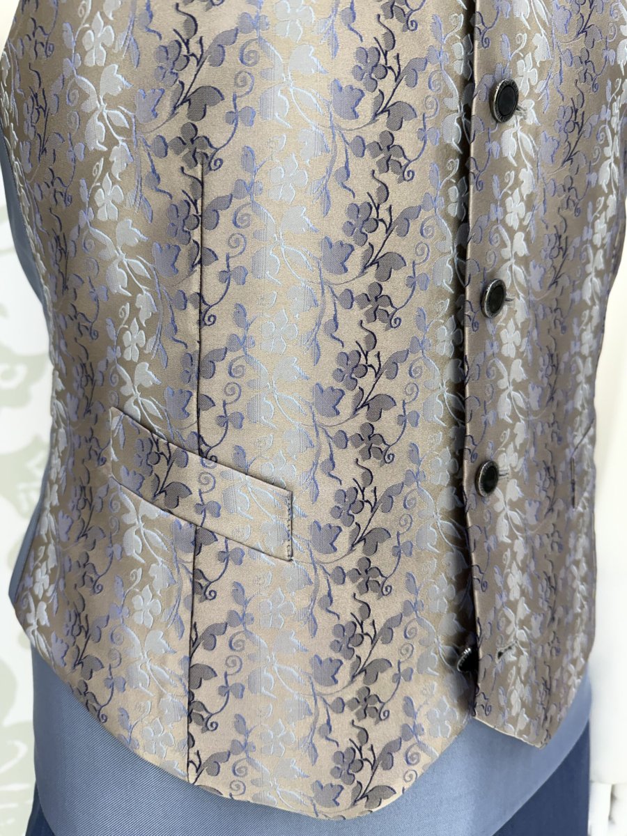 Panciotto gilet da sposo e cerimonia uomo color azzurro sabbia perla abito Cormac McCarthy - immagine 3