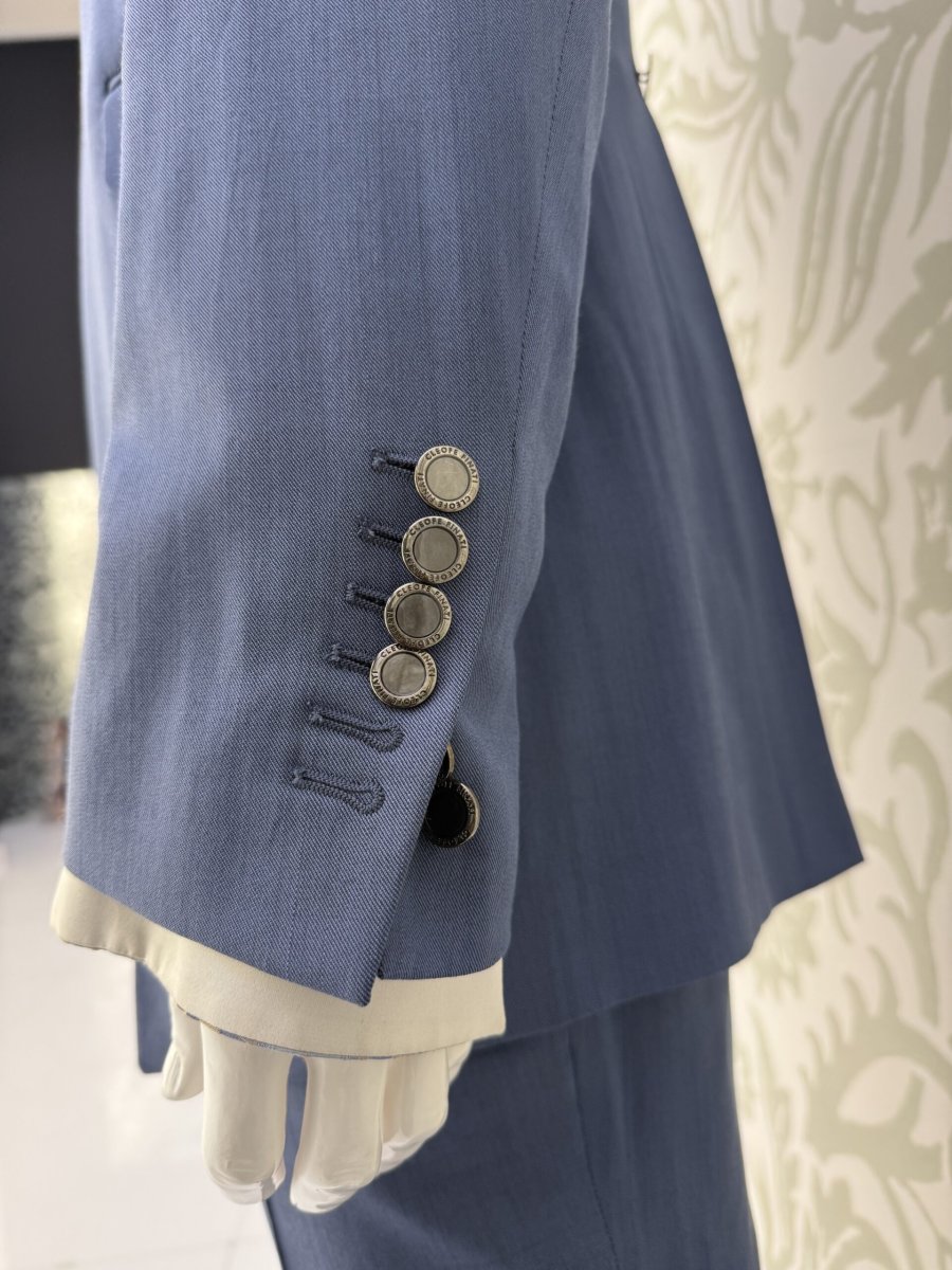 Giacca da cerimonia sposo uomo color azzurro cielo abito Cormac McCarthy - immagine 3