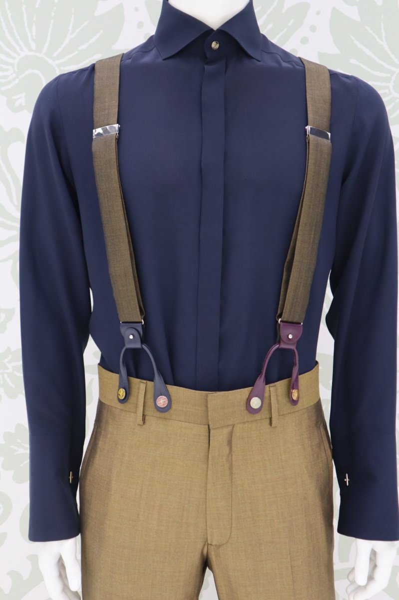 Bretelle da uomo e da sposo color bronzo dorato Fëdor Dostoevskij - immagine 3