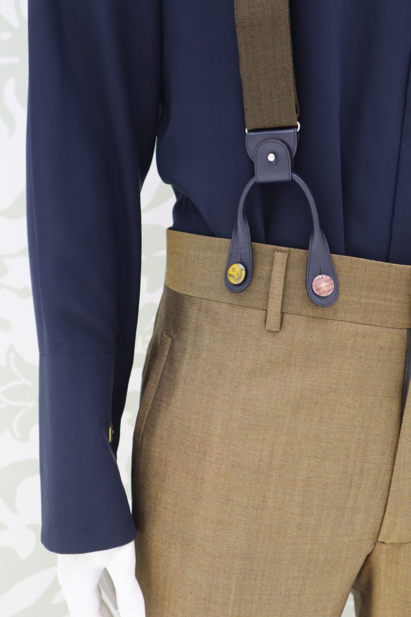 Bretelle da uomo e da sposo color bronzo dorato Fëdor Dostoevskij - immagine 4