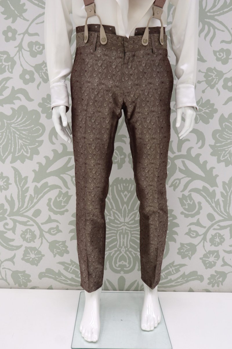 Pantalone da uomo e da sposo color marrone tabacco Margaret Atwood - immagine 2