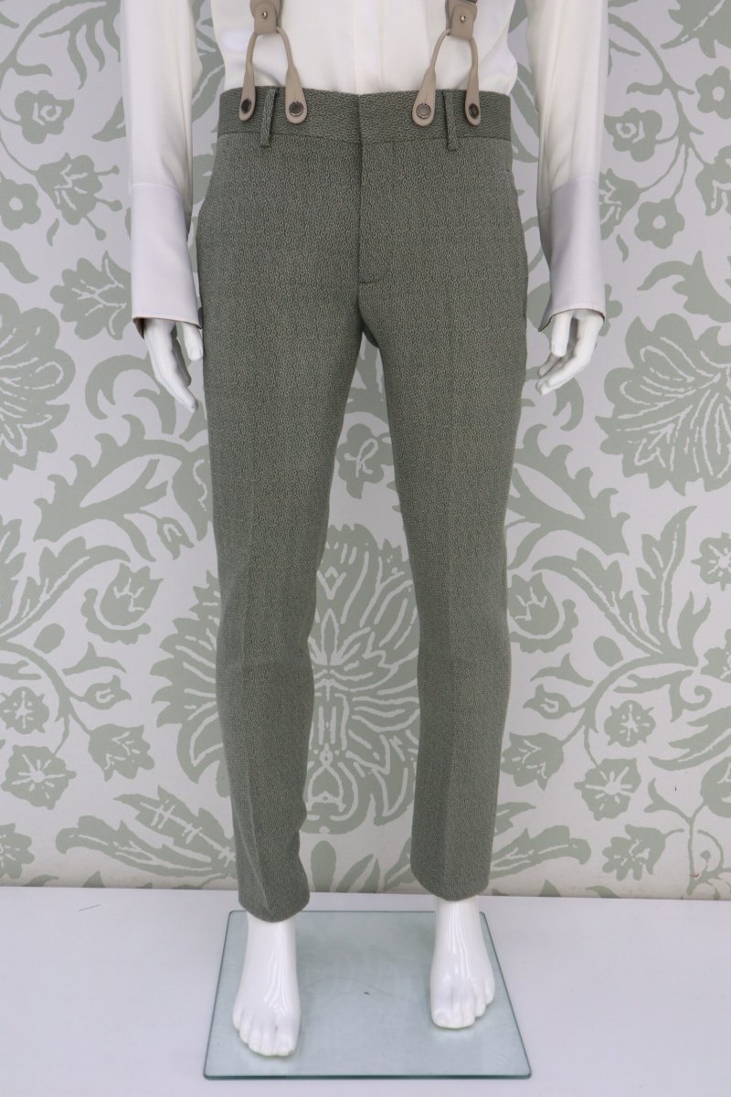 Pantalone da uomo e da sposo color verde salvia Albert Camus - immagine 2