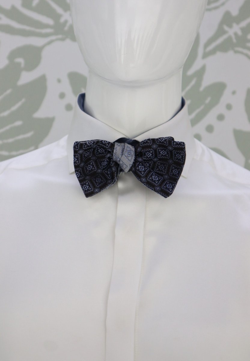 Papillon da uomo e da sposo azzurro polvere e sabbia madreperlato Thoma Mann - immagine 2