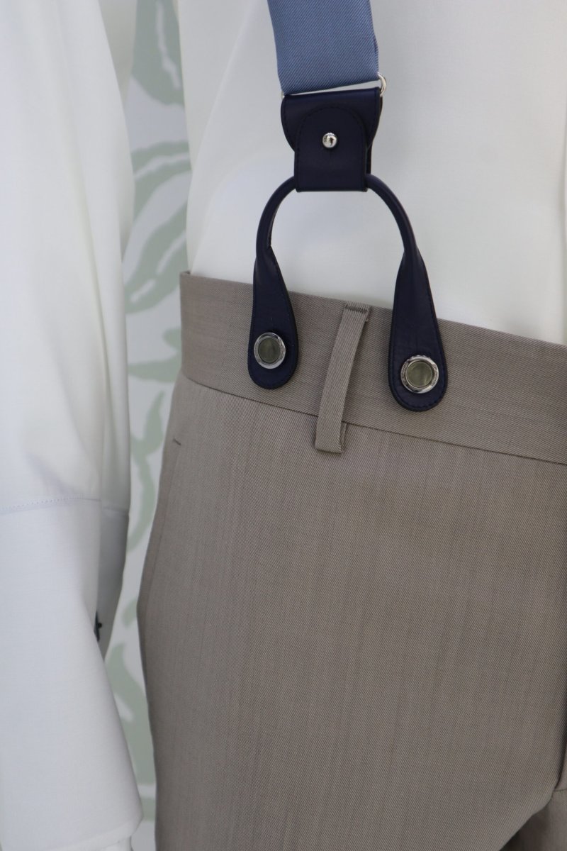 Pantalone da uomo e da sposo color nocciola sabbia Thomas Mann - immagine 3