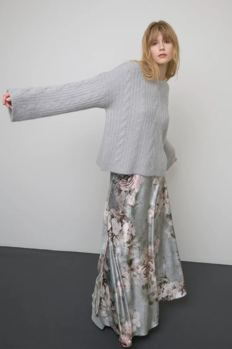 MAXI GONNA IN VELLUTO FLOREALE - SO ALLURE - immagine 3