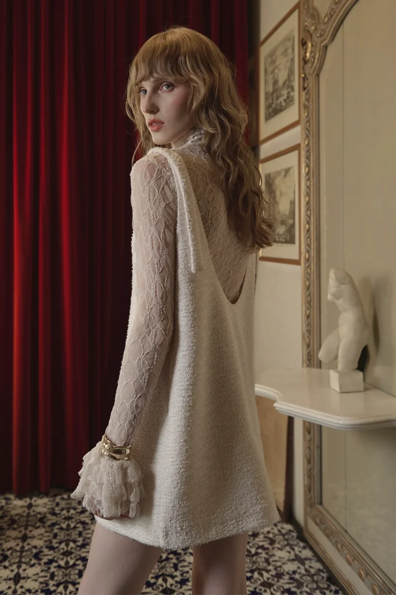 ABITO IN BOUCLÉ CON SCOLLO A V - SO ALLURE - immagine 5