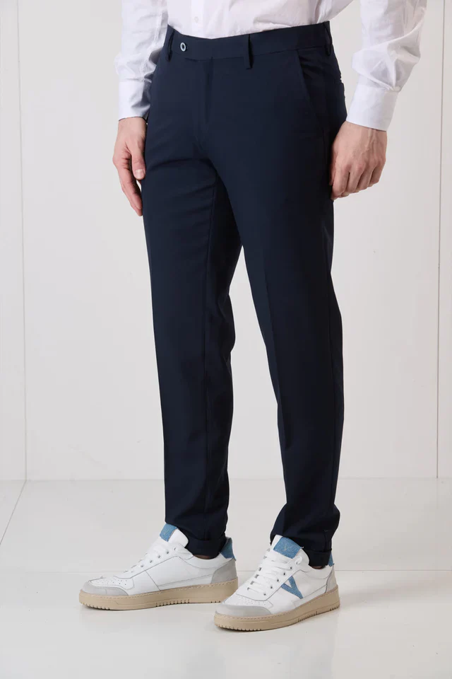 PANTALONE DI ALTA SARTORIA CON BOTTONE INTERAMENTE FODERATO IN TESSUTO - V2 - immagine 4