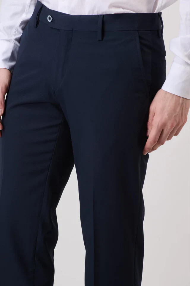 PANTALONE DI ALTA SARTORIA CON BOTTONE INTERAMENTE FODERATO IN TESSUTO - V2 - immagine 5