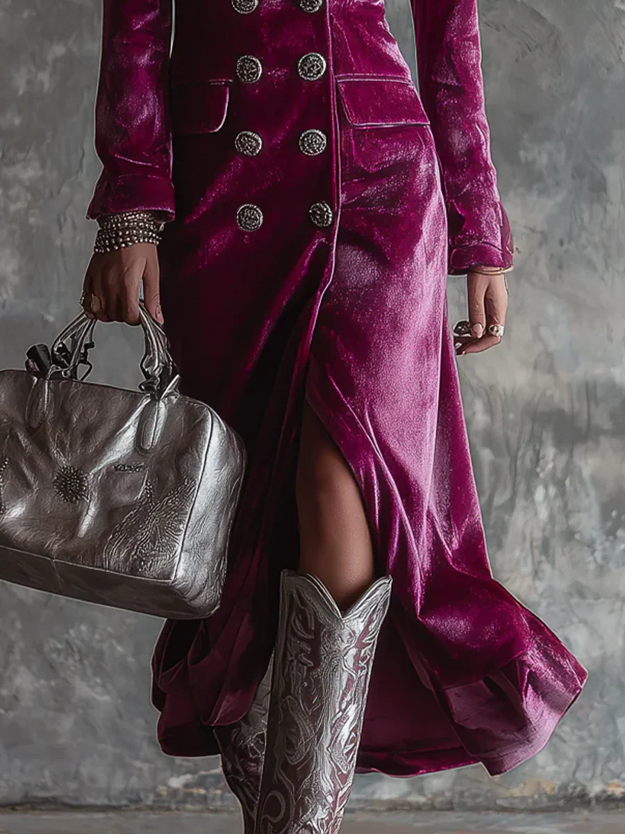 Vera | Abito blazer lungo in velluto - immagine 3