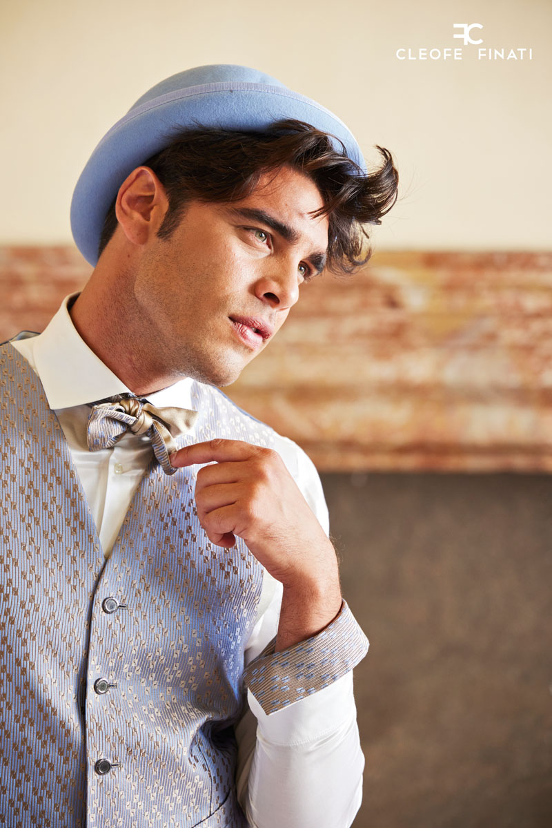 Abito da sposo blu azzurro MICHAEL CRICHTON - immagine 3