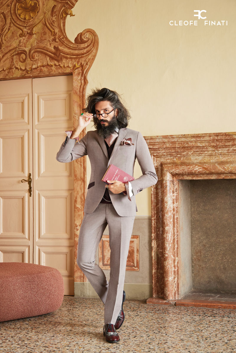 Abito da sposo crema bordeaux CARLO EMILIO GADDA - immagine 2