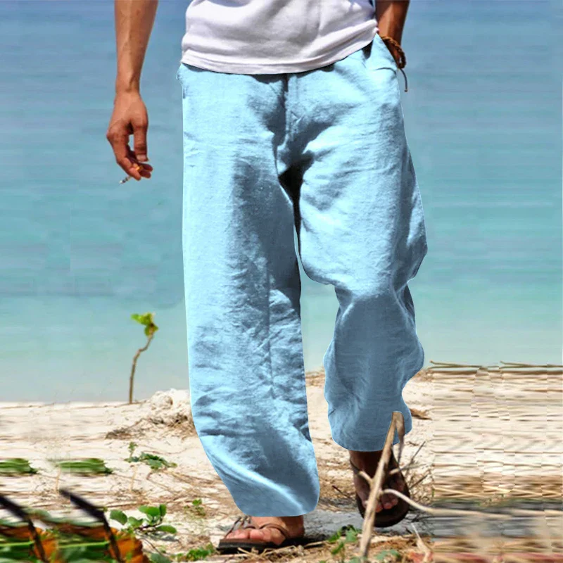 Riviera | Pantaloni In Lino Da Uomo - immagine 4