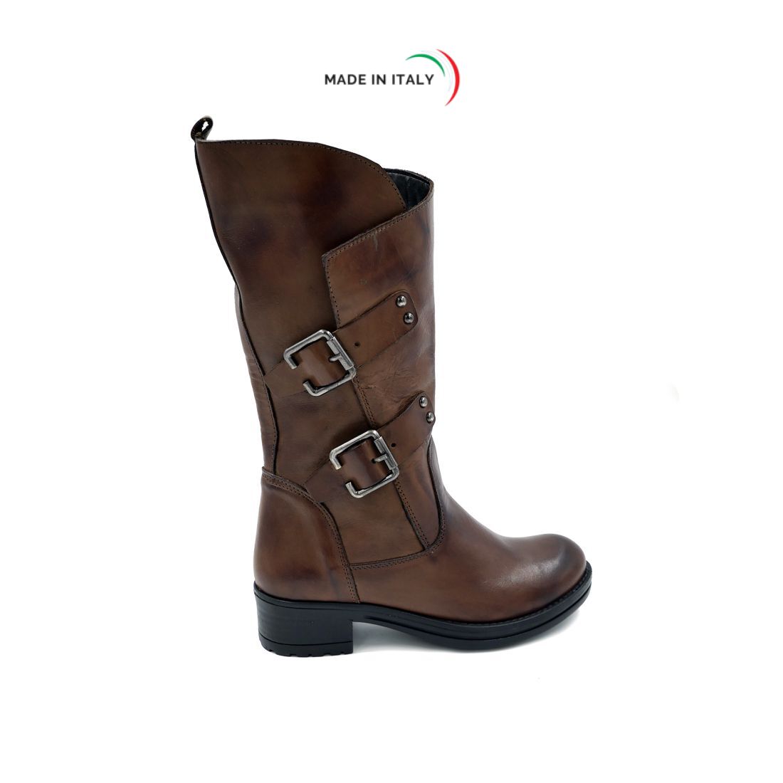 Stivale da Donna in pelle colore Cuoio - immagine 2