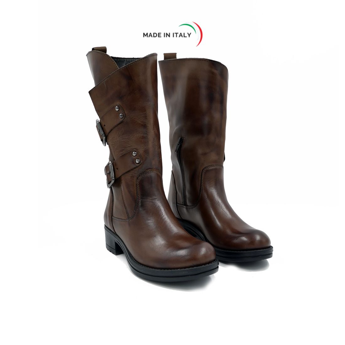 Stivale da Donna in pelle colore Cuoio - immagine 3