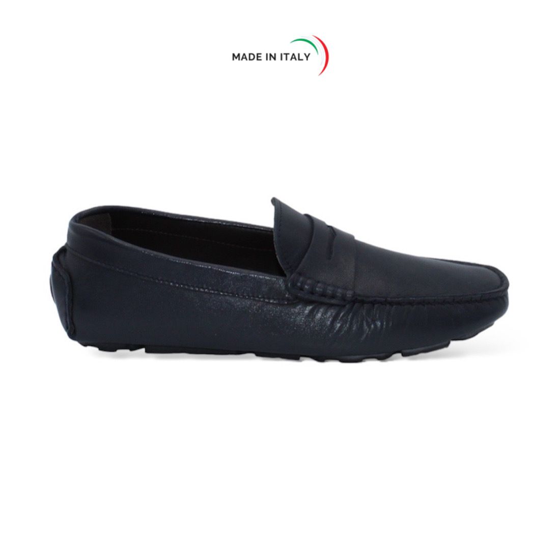 Mocassino da Uomo in pelle di vitello colore Blu navy - immagine 2