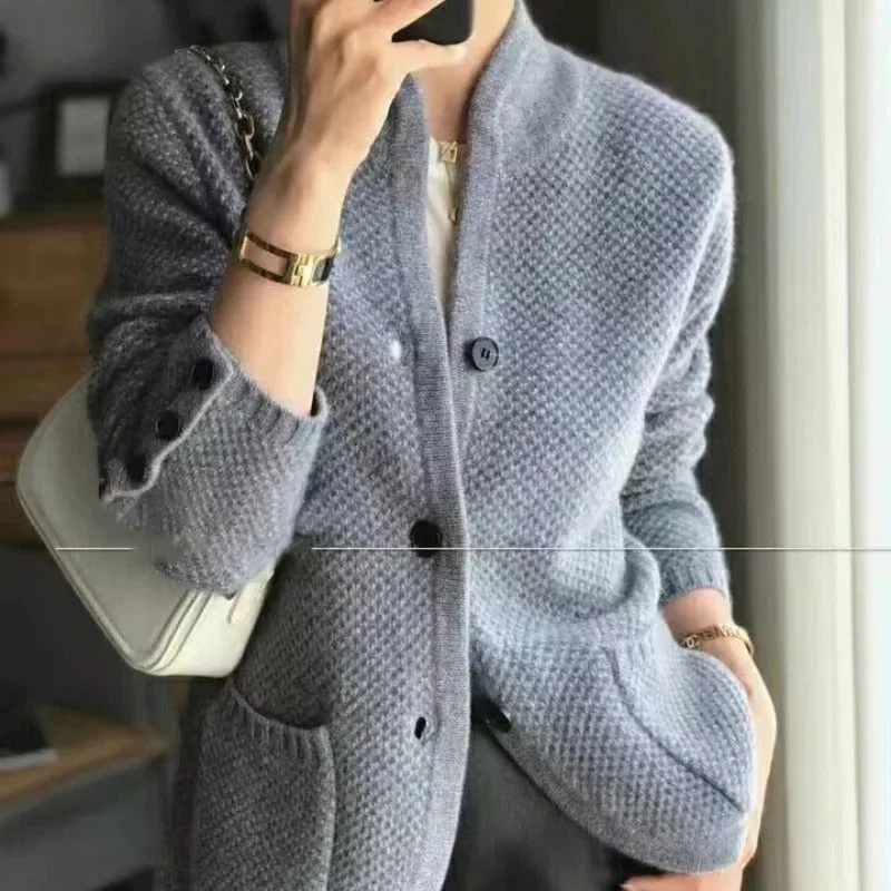 Amelise - Cardigan a Collo Alto Caldo e Stile Donna - immagine 4