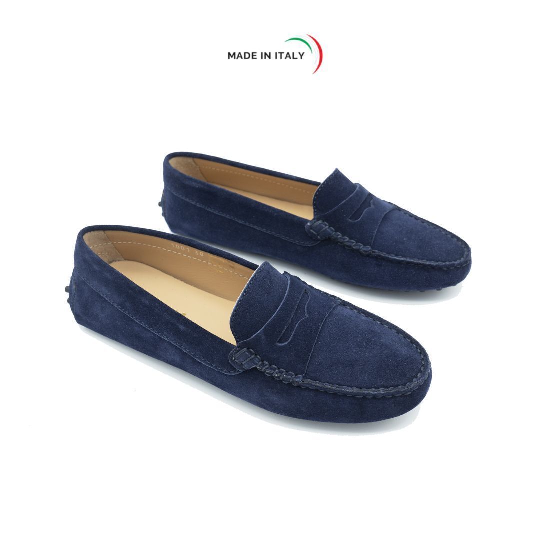 Mocassino Gommino da Donna in camoscio colore Blue navy - immagine 3