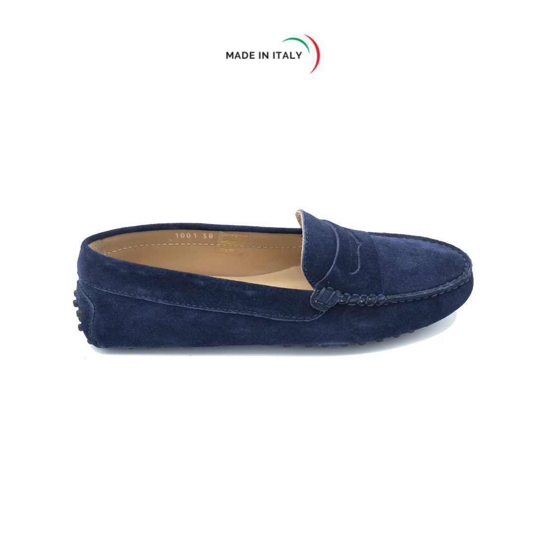 Mocassino Gommino da Donna in camoscio colore Blue navy - immagine 2