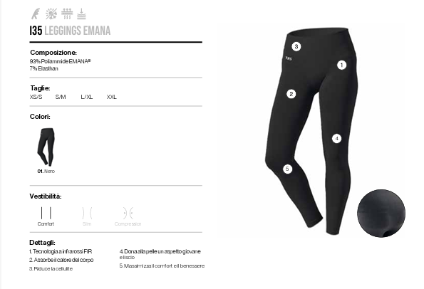 LEGGINGS EMANA NERO TRS - immagine 3