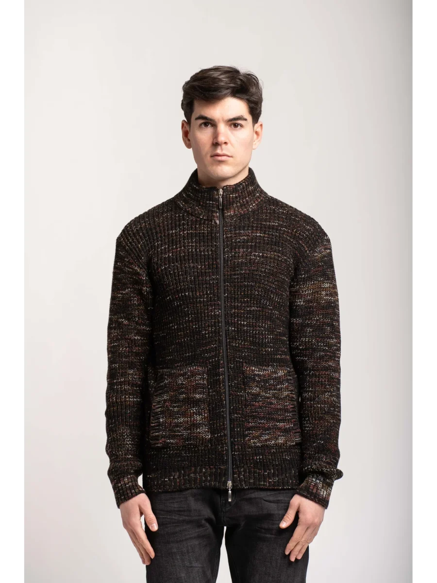 MAGLIA CON ZIP MELANGE - BL.11 - immagine 2