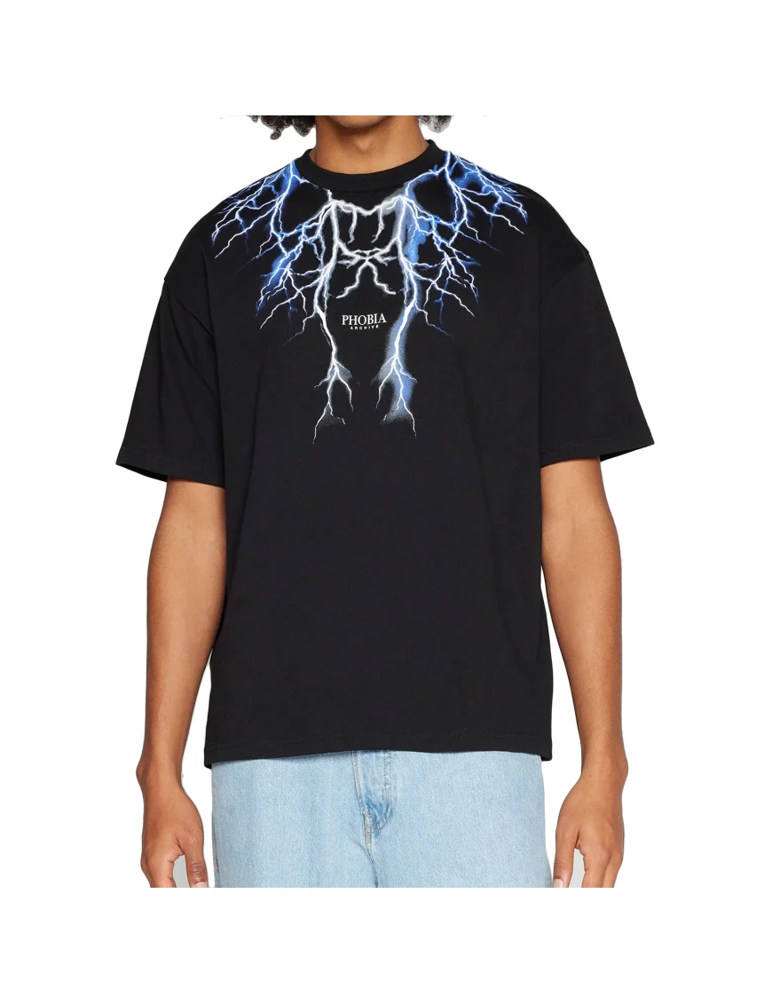 T-SHIRT BLUE LIGHTNING - PHOBIA - immagine 2