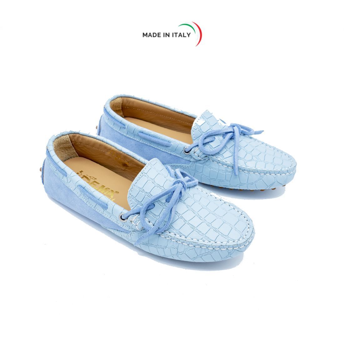 Mocassino Gommino da Donna in camoscio colore Azzurro - immagine 3